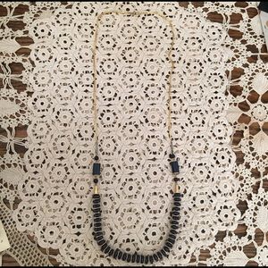 Vintage Navy Blue Beaded Necklace